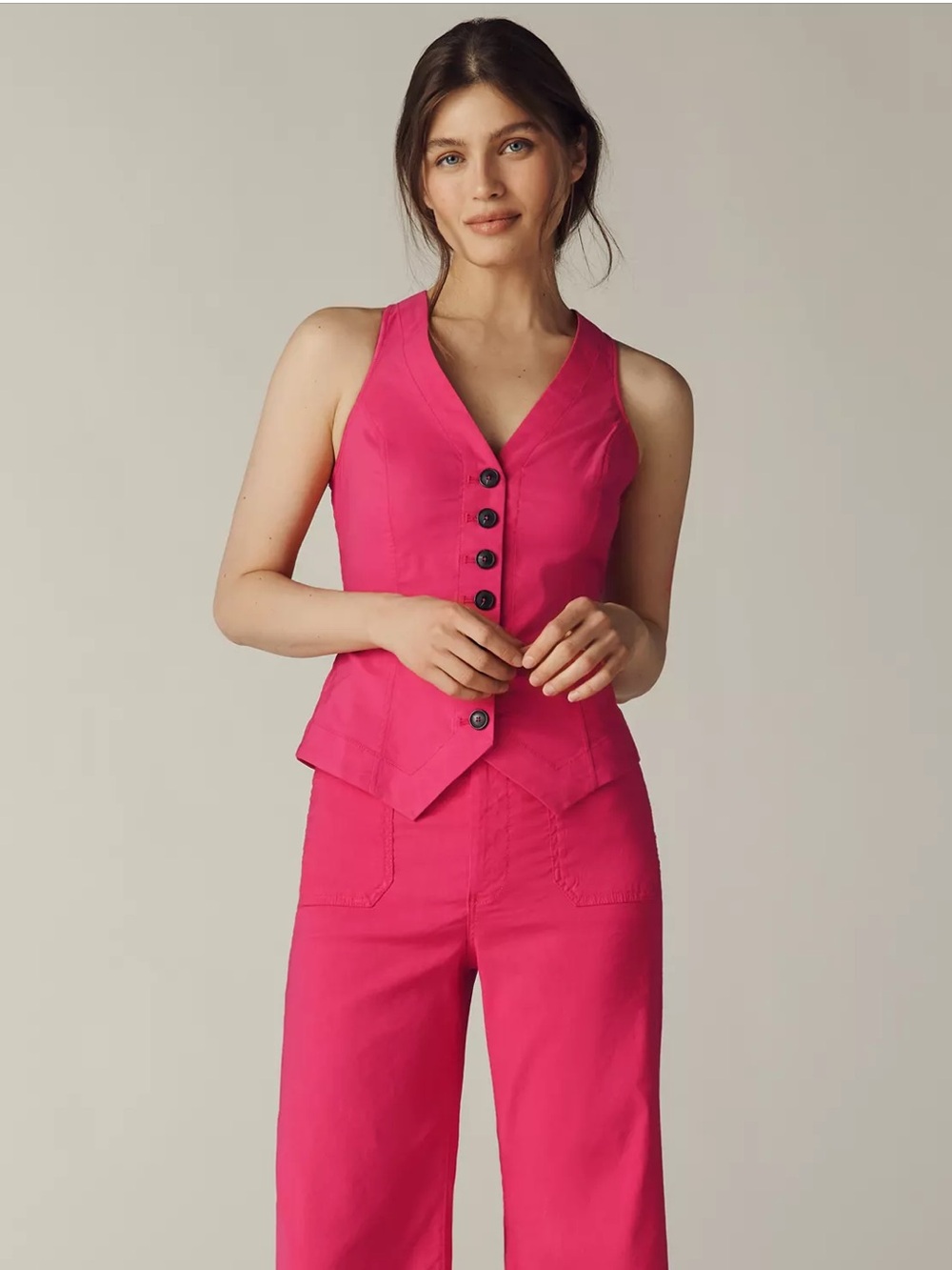⭐️NWT Anthropologie Halsey Slim Button-Front Vest